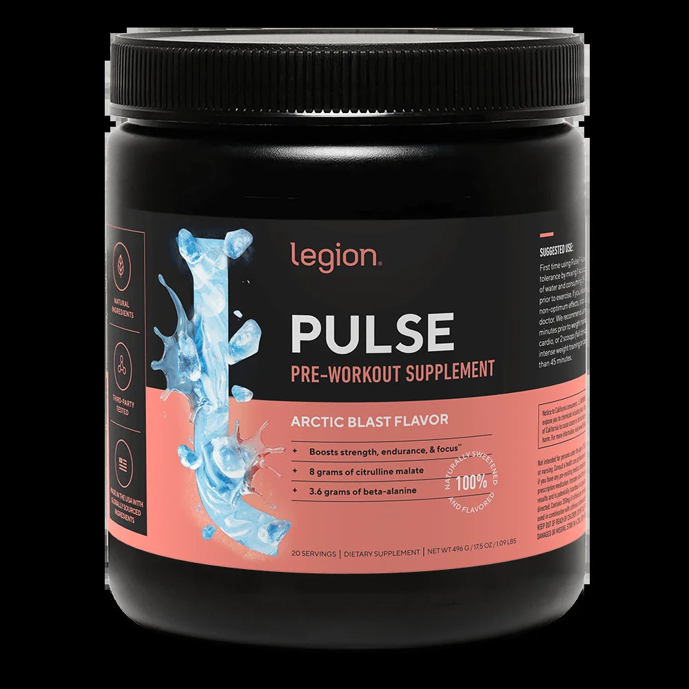 Pulse Pre-Workout Supplement, Pink Lemonade, Naturally Sweetened with No Added Sugar, 350Mg Caffeine, 20 Servings, High Performance Energy & Focus Powder
