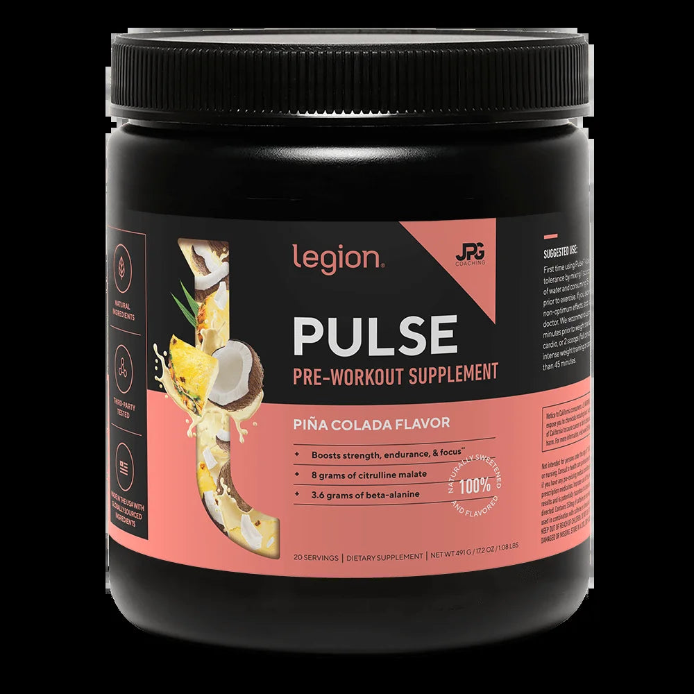 Pulse Pre-Workout Supplement, Pink Lemonade, Naturally Sweetened with No Added Sugar, 350Mg Caffeine, 20 Servings, High Performance Energy & Focus Powder