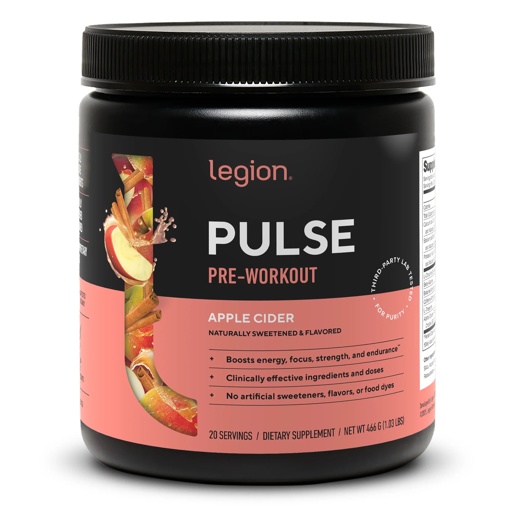 Pulse Pre-Workout Supplement, Pink Lemonade, Naturally Sweetened with No Added Sugar, 350Mg Caffeine, 20 Servings, High Performance Energy & Focus Powder