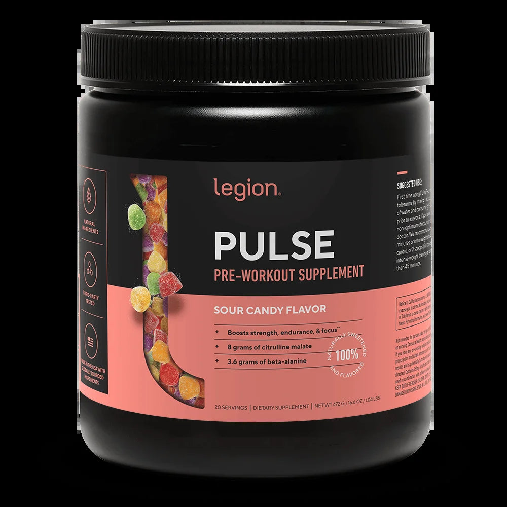 Pulse Pre-Workout Supplement, Pink Lemonade, Naturally Sweetened with No Added Sugar, 350Mg Caffeine, 20 Servings, High Performance Energy & Focus Powder