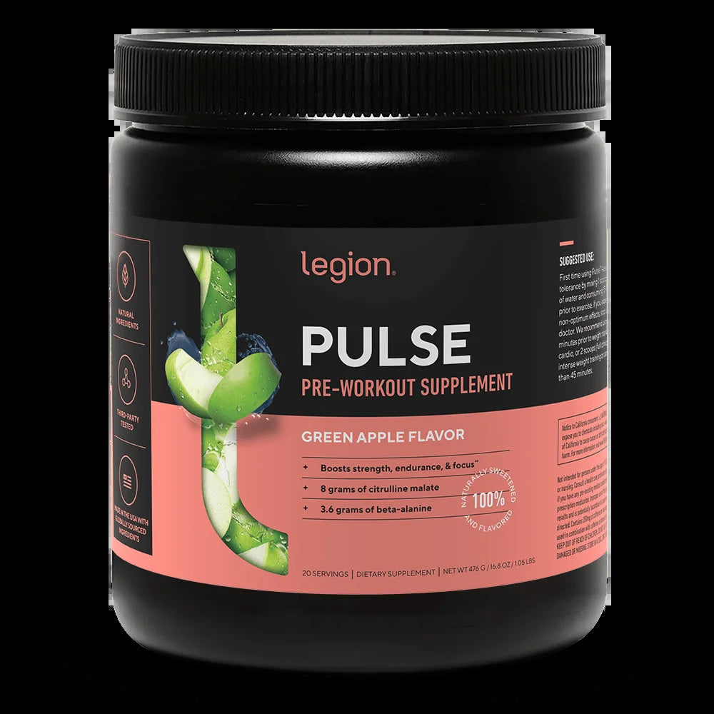 Pulse Pre-Workout Supplement, Pink Lemonade, Naturally Sweetened with No Added Sugar, 350Mg Caffeine, 20 Servings, High Performance Energy & Focus Powder