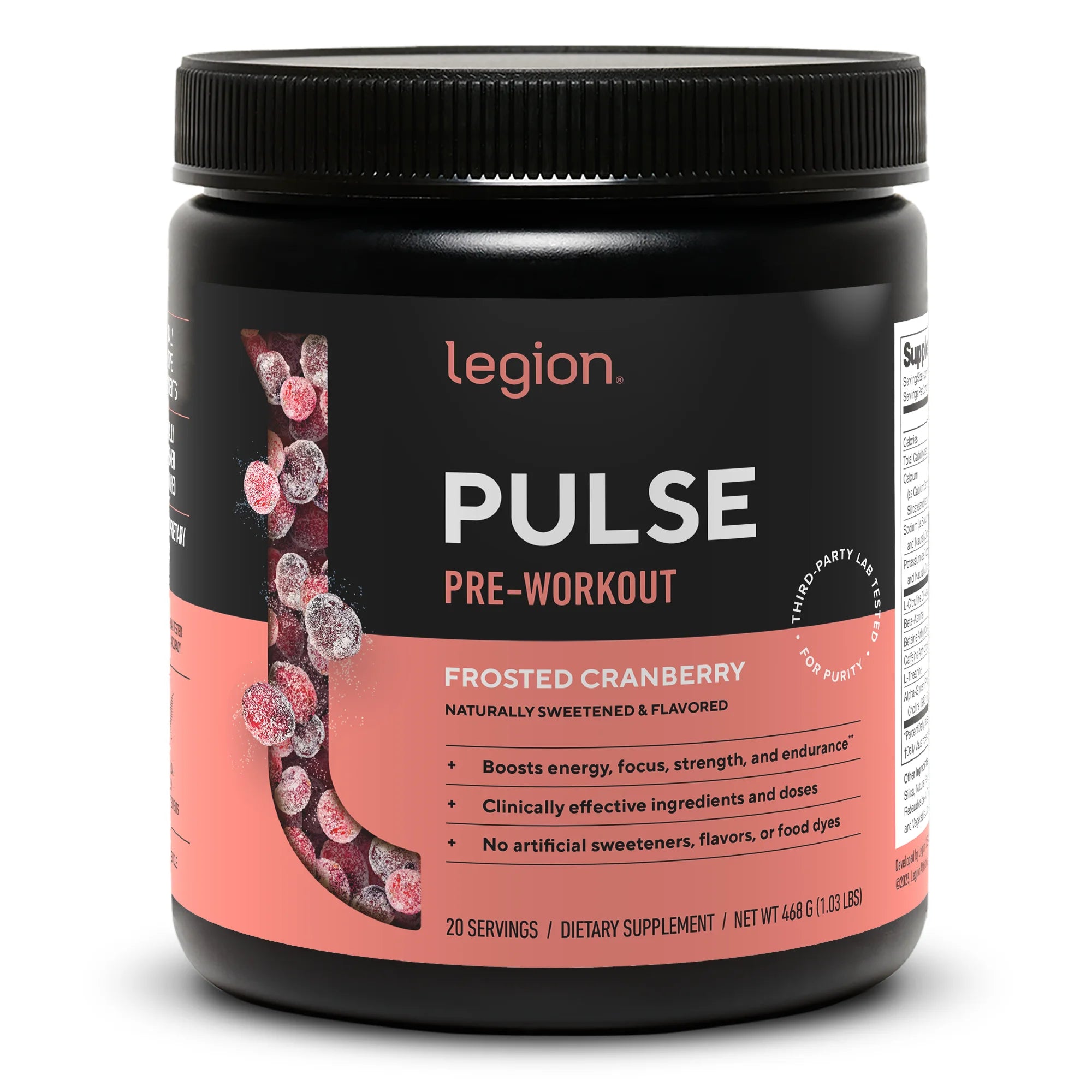 Pulse Pre-Workout Supplement, Pink Lemonade, Naturally Sweetened with No Added Sugar, 350Mg Caffeine, 20 Servings, High Performance Energy & Focus Powder