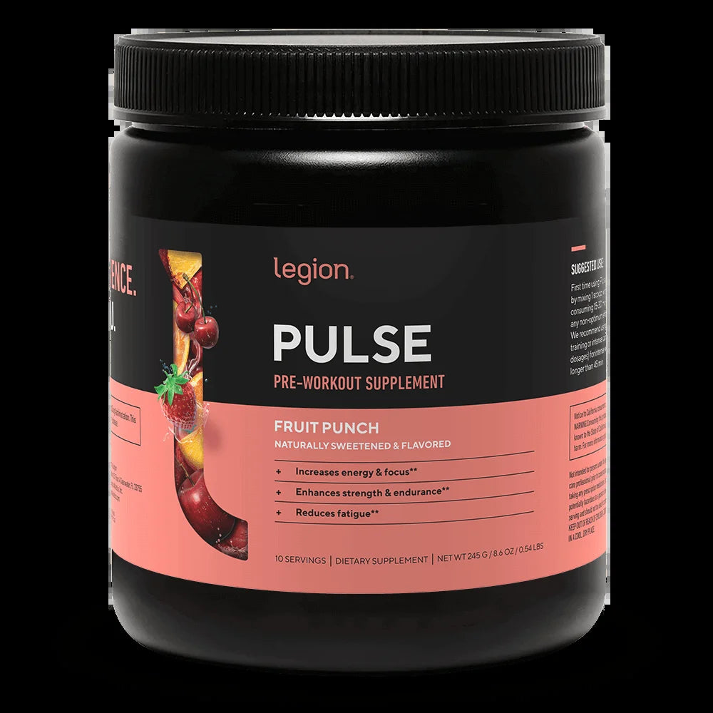 Pulse Pre-Workout Supplement, Pink Lemonade, Naturally Sweetened with No Added Sugar, 350Mg Caffeine, 20 Servings, High Performance Energy & Focus Powder