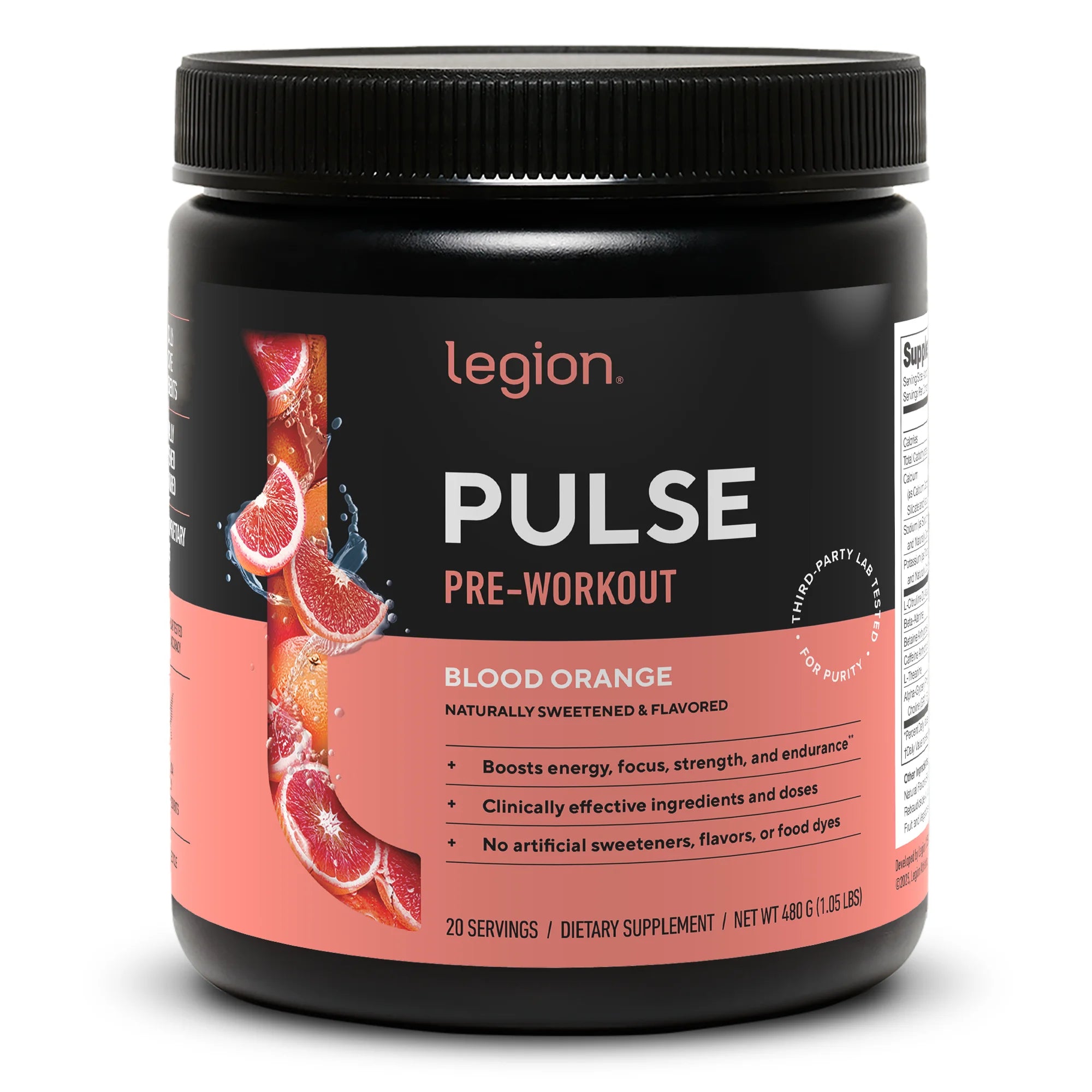 Pulse Pre-Workout Supplement, Pink Lemonade, Naturally Sweetened with No Added Sugar, 350Mg Caffeine, 20 Servings, High Performance Energy & Focus Powder