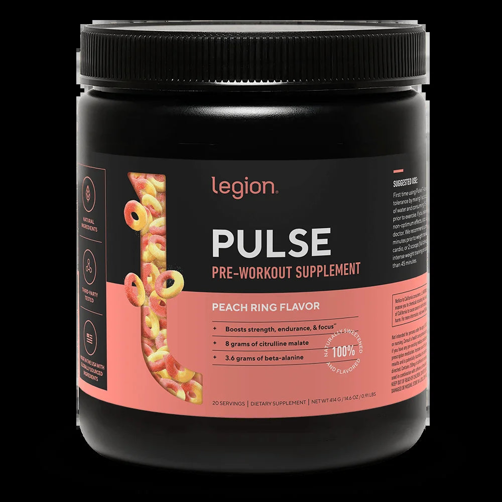 Pulse Pre-Workout Supplement, Pink Lemonade, Naturally Sweetened with No Added Sugar, 350Mg Caffeine, 20 Servings, High Performance Energy & Focus Powder