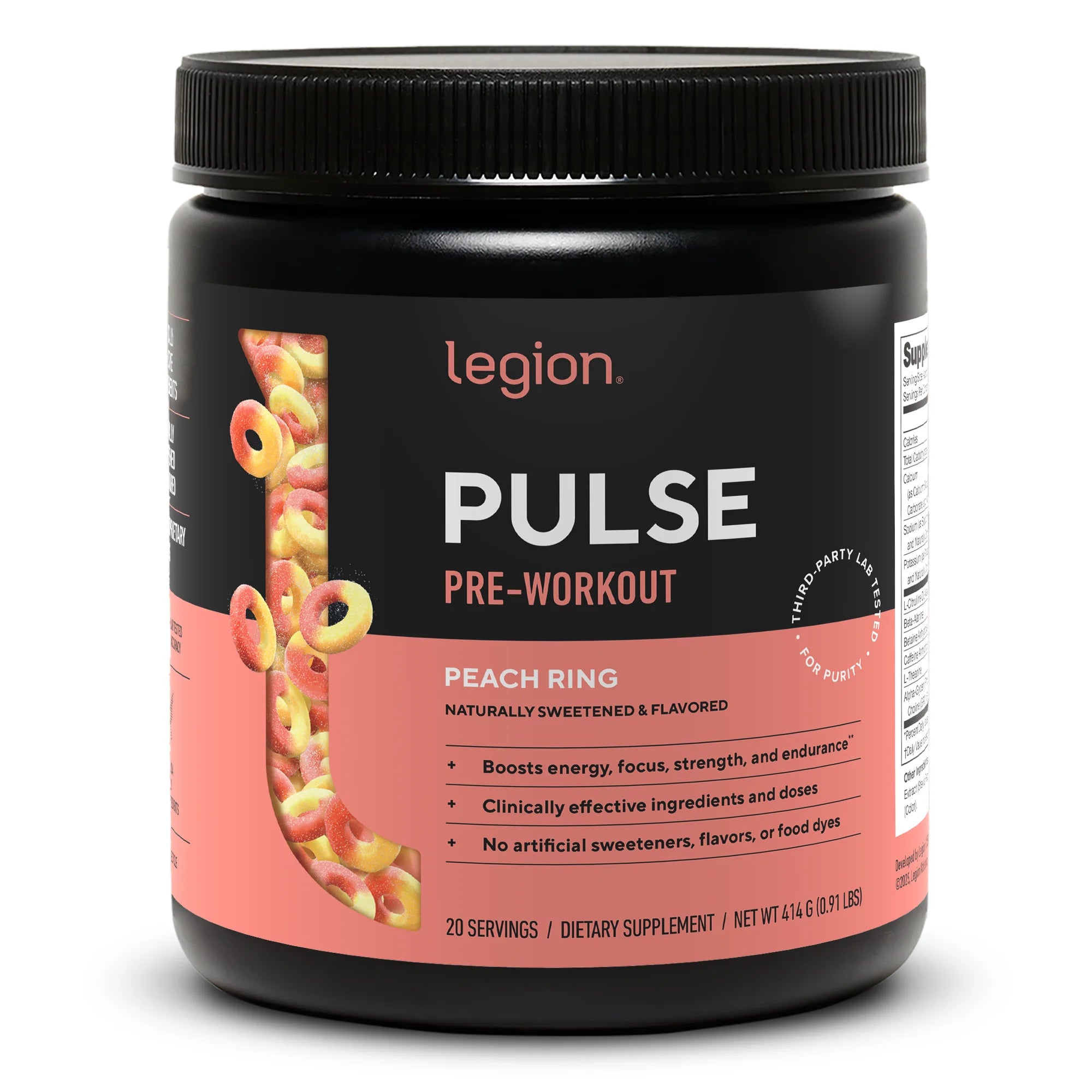 Pulse Pre-Workout Supplement, Pink Lemonade, Naturally Sweetened with No Added Sugar, 350Mg Caffeine, 20 Servings, High Performance Energy & Focus Powder