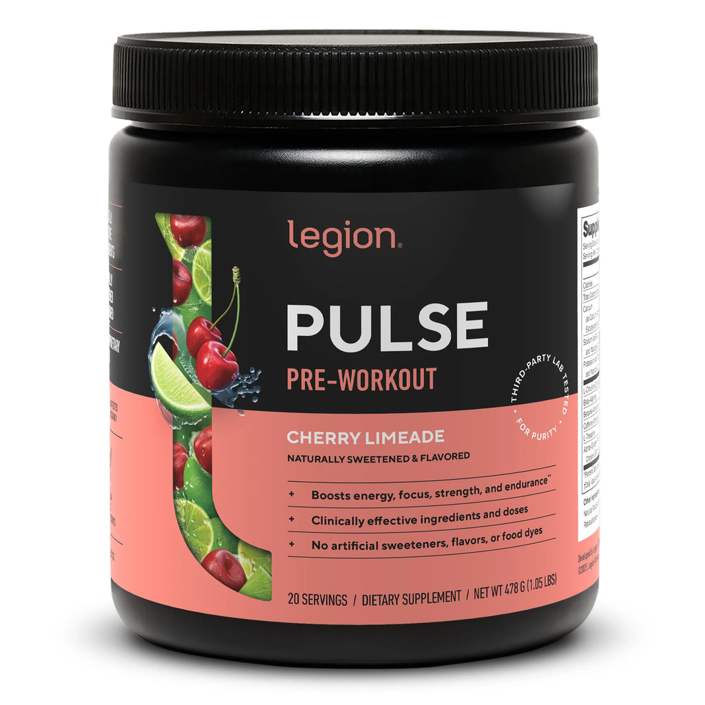 Pulse Pre-Workout Supplement, Pink Lemonade, Naturally Sweetened with No Added Sugar, 350Mg Caffeine, 20 Servings, High Performance Energy & Focus Powder