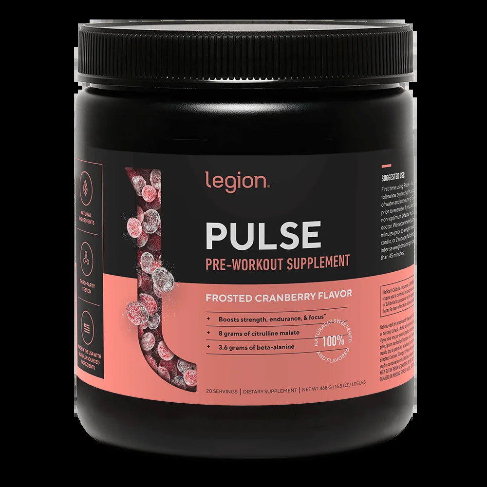 Pulse Pre-Workout Supplement, Pink Lemonade, Naturally Sweetened with No Added Sugar, 350Mg Caffeine, 20 Servings, High Performance Energy & Focus Powder