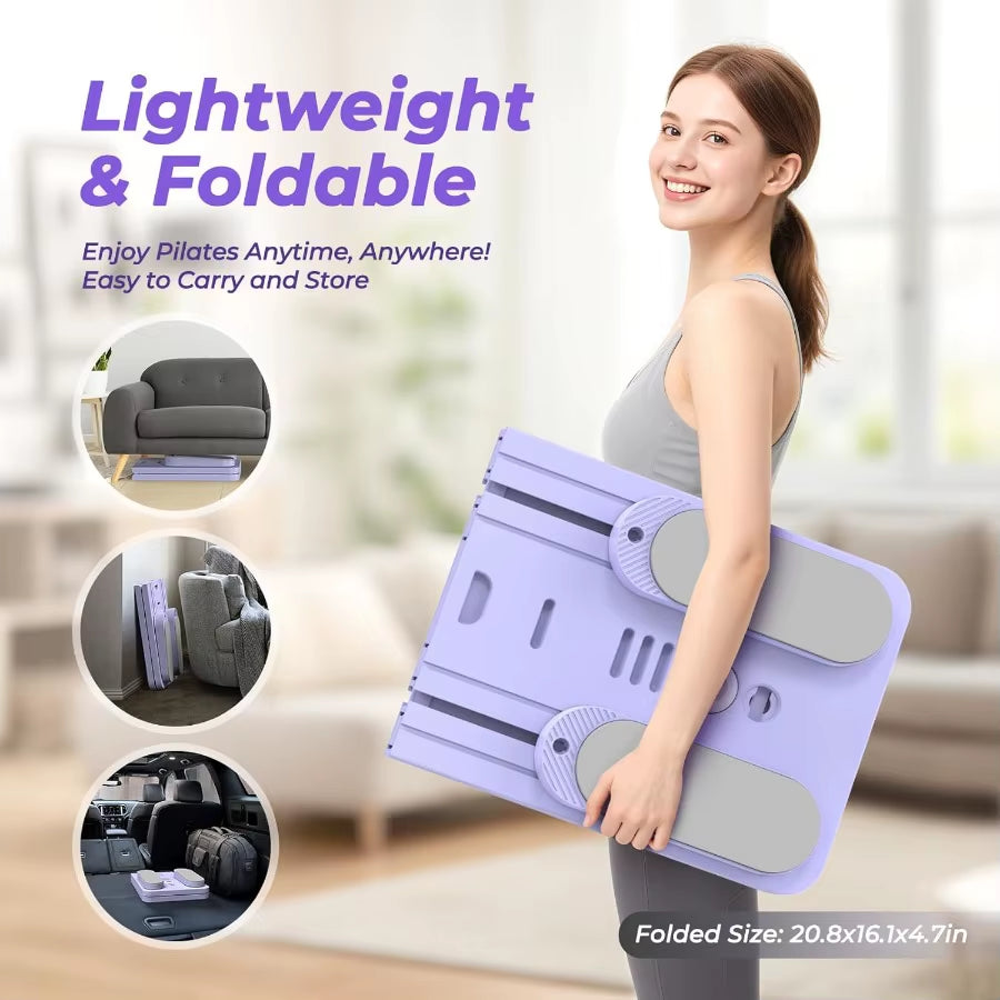 Multifunctional Pilates Board Pilates Reformer Sets 7-In-1 Foldable Pilates Reformer Machine for Home Workout with Timer Phone