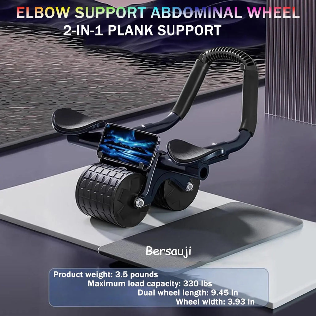 Ab Roller Wheel，With Timer Automatic Rebound Abdominal Wheel，Elbow Support Abs Roller Wheel Core Exercise Equipment