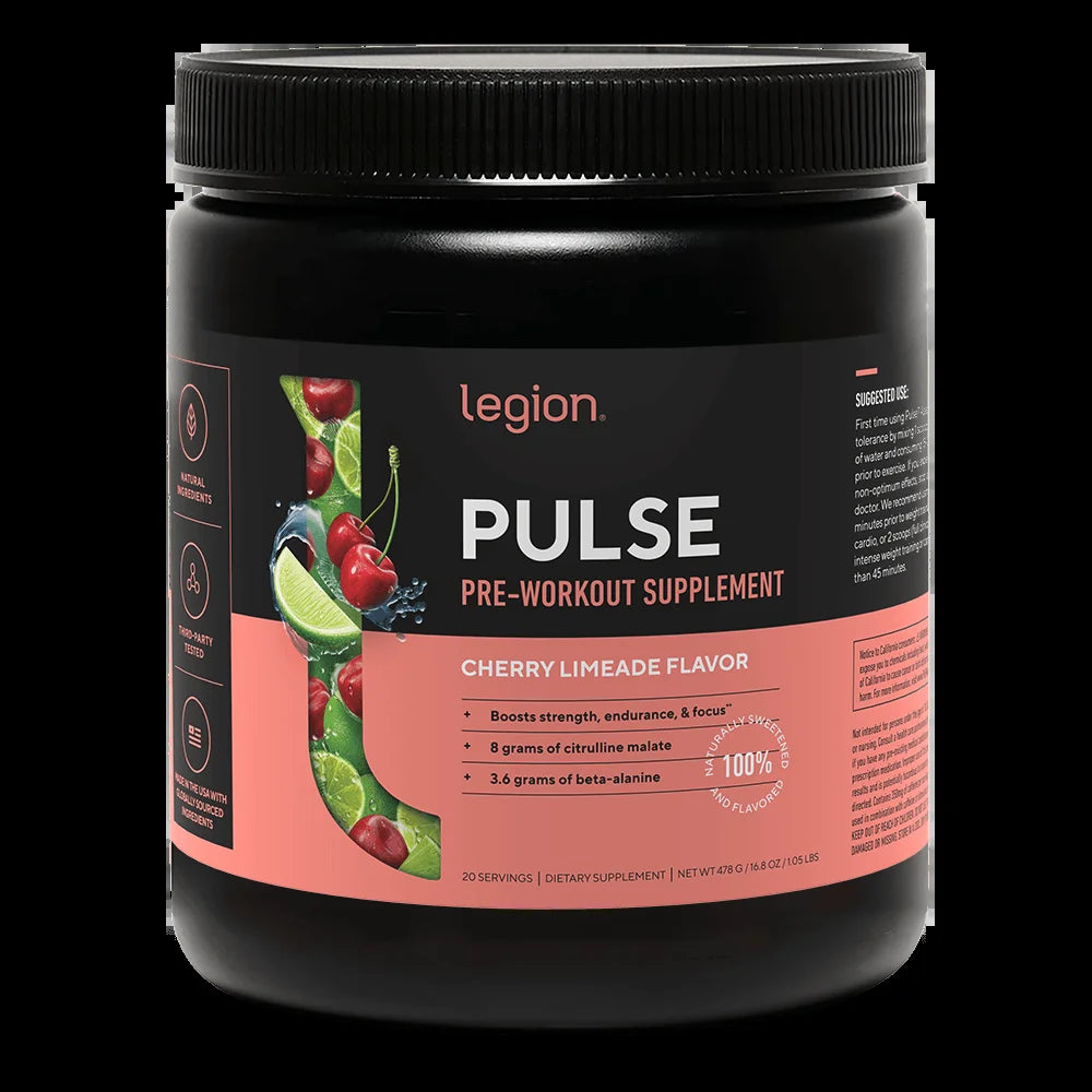 Pulse Pre-Workout Supplement, Pink Lemonade, Naturally Sweetened with No Added Sugar, 350Mg Caffeine, 20 Servings, High Performance Energy & Focus Powder