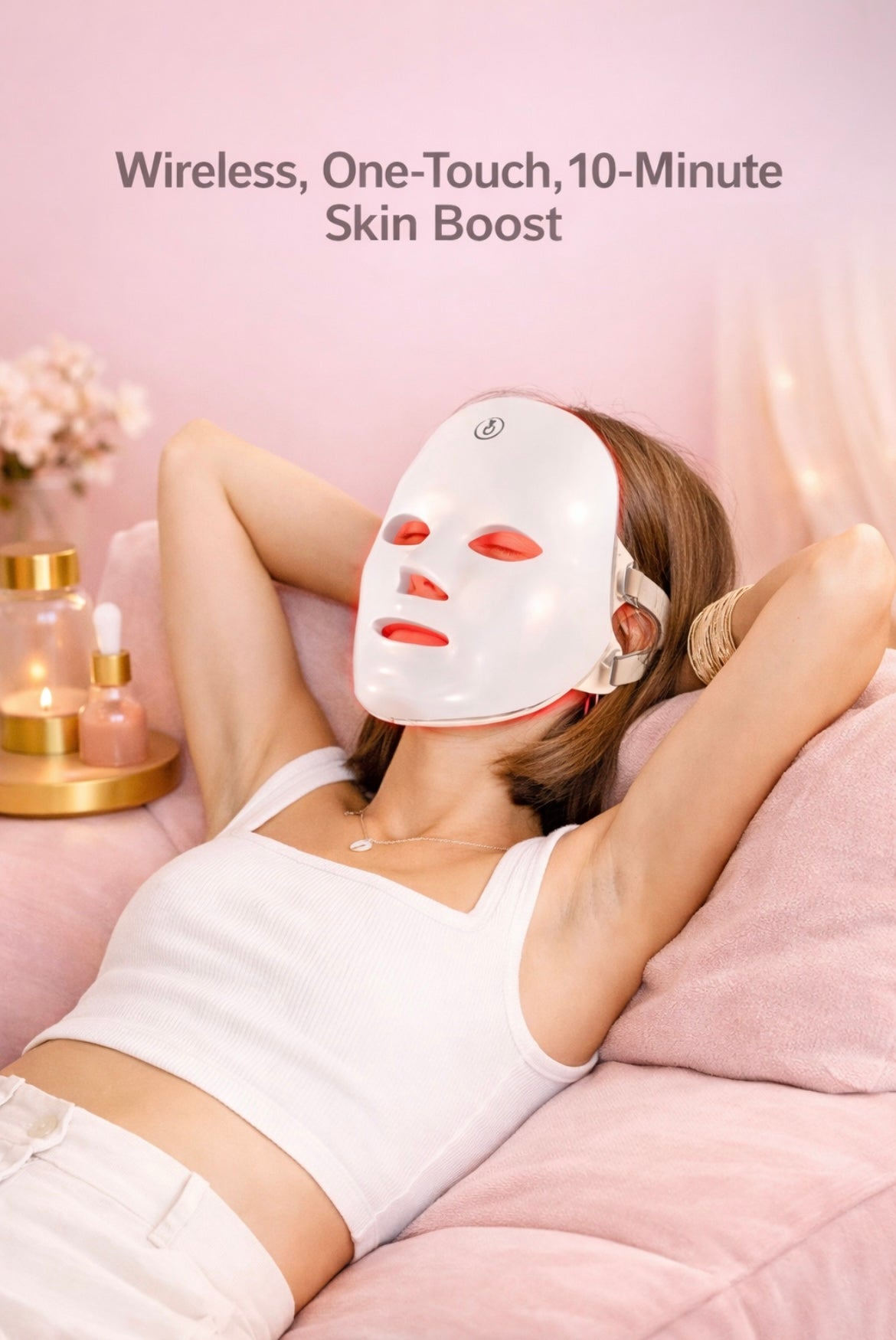 7 Colors Red Light Face Mask Woman, Red Light Mask for Face, Facial Mask Set Skin Beauty Care Tool, Cordless, Ideal Mother'S Day Gift, Comfort