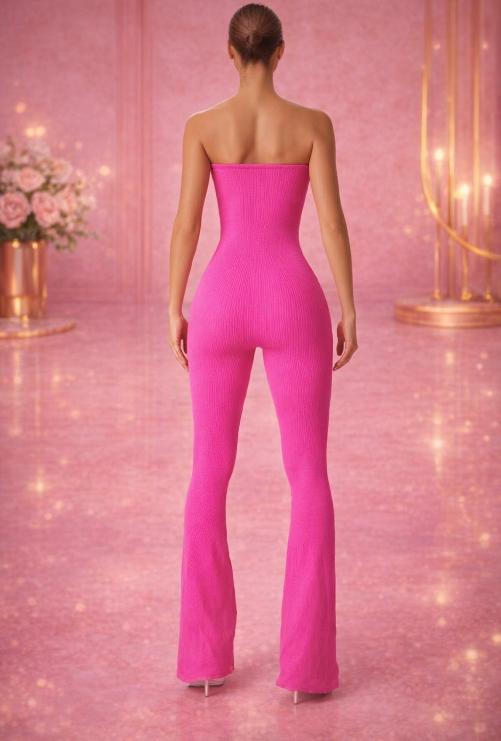 Luxe Sculpt Ribbed Flare Jumpsuit