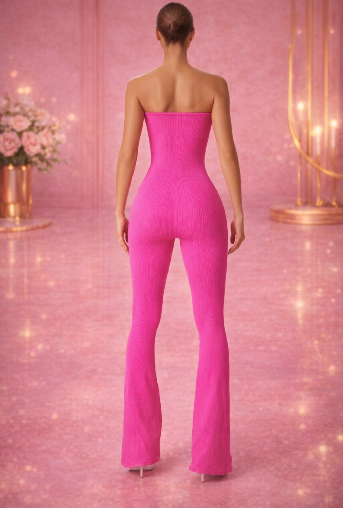 Luxe Sculpt Ribbed Flare Jumpsuit