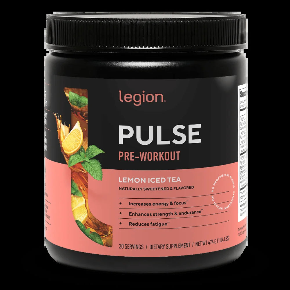 Pulse Pre-Workout Supplement, Pink Lemonade, Naturally Sweetened with No Added Sugar, 350Mg Caffeine, 20 Servings, High Performance Energy & Focus Powder