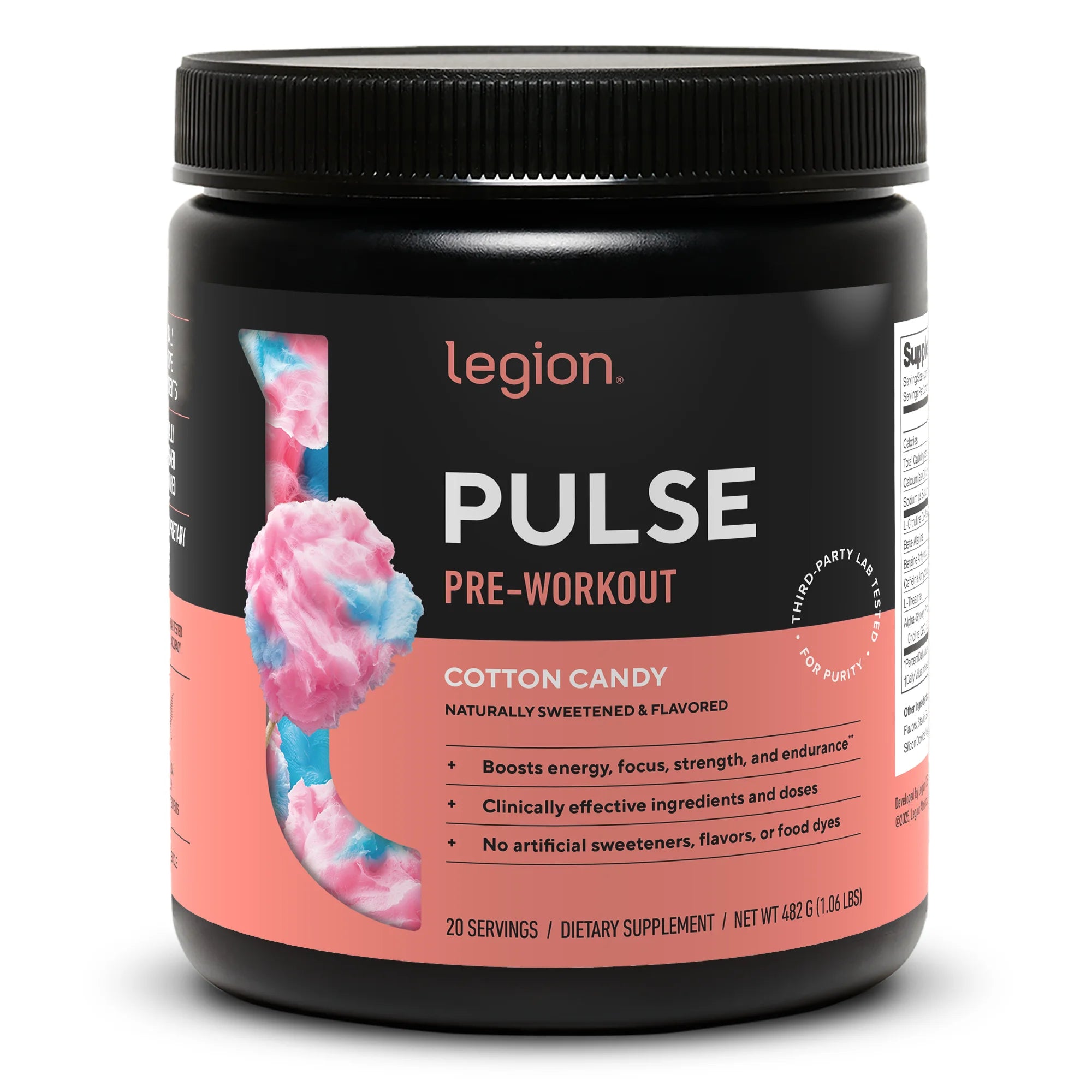 Pulse Pre-Workout Supplement, Pink Lemonade, Naturally Sweetened with No Added Sugar, 350Mg Caffeine, 20 Servings, High Performance Energy & Focus Powder