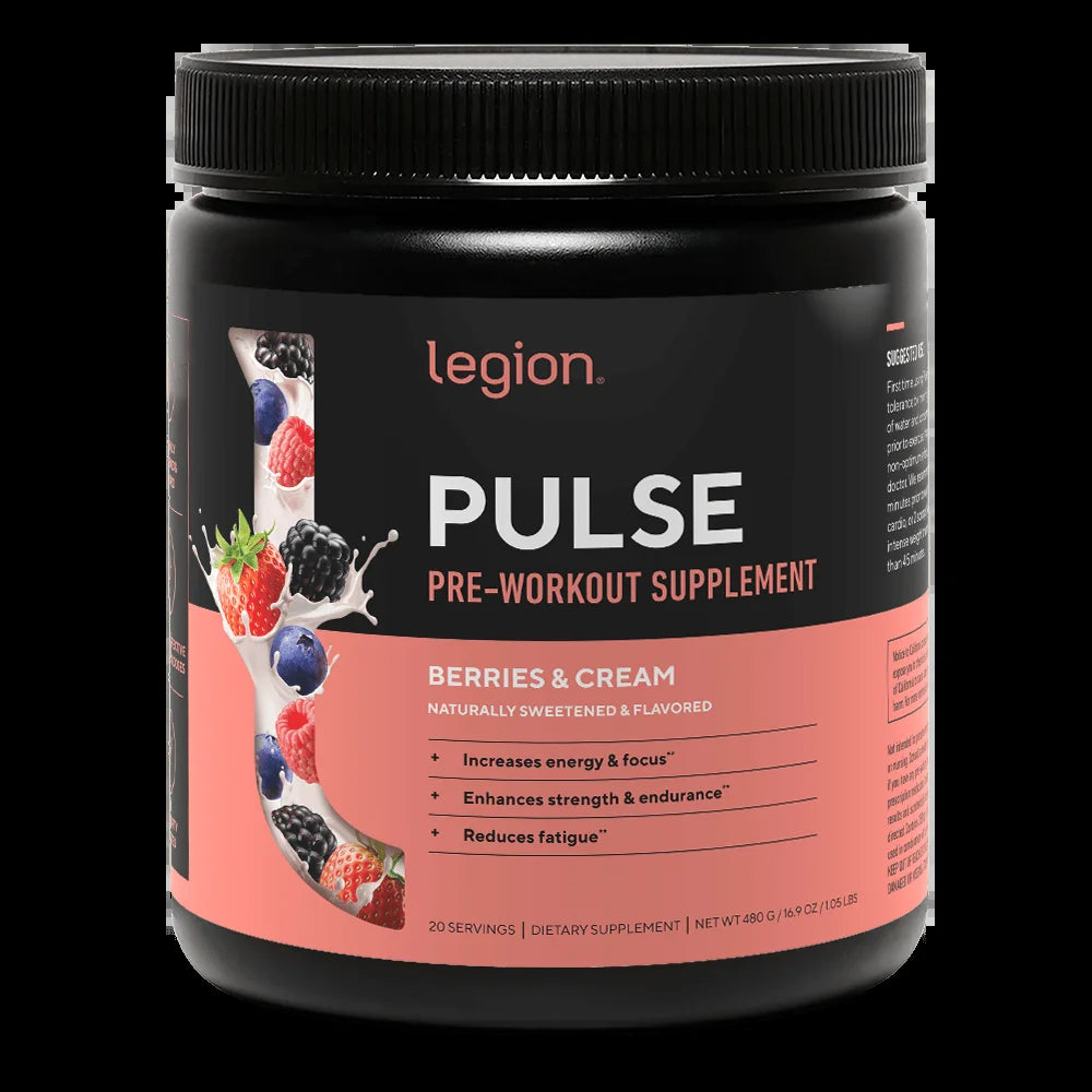 Pulse Pre-Workout Supplement, Pink Lemonade, Naturally Sweetened with No Added Sugar, 350Mg Caffeine, 20 Servings, High Performance Energy & Focus Powder
