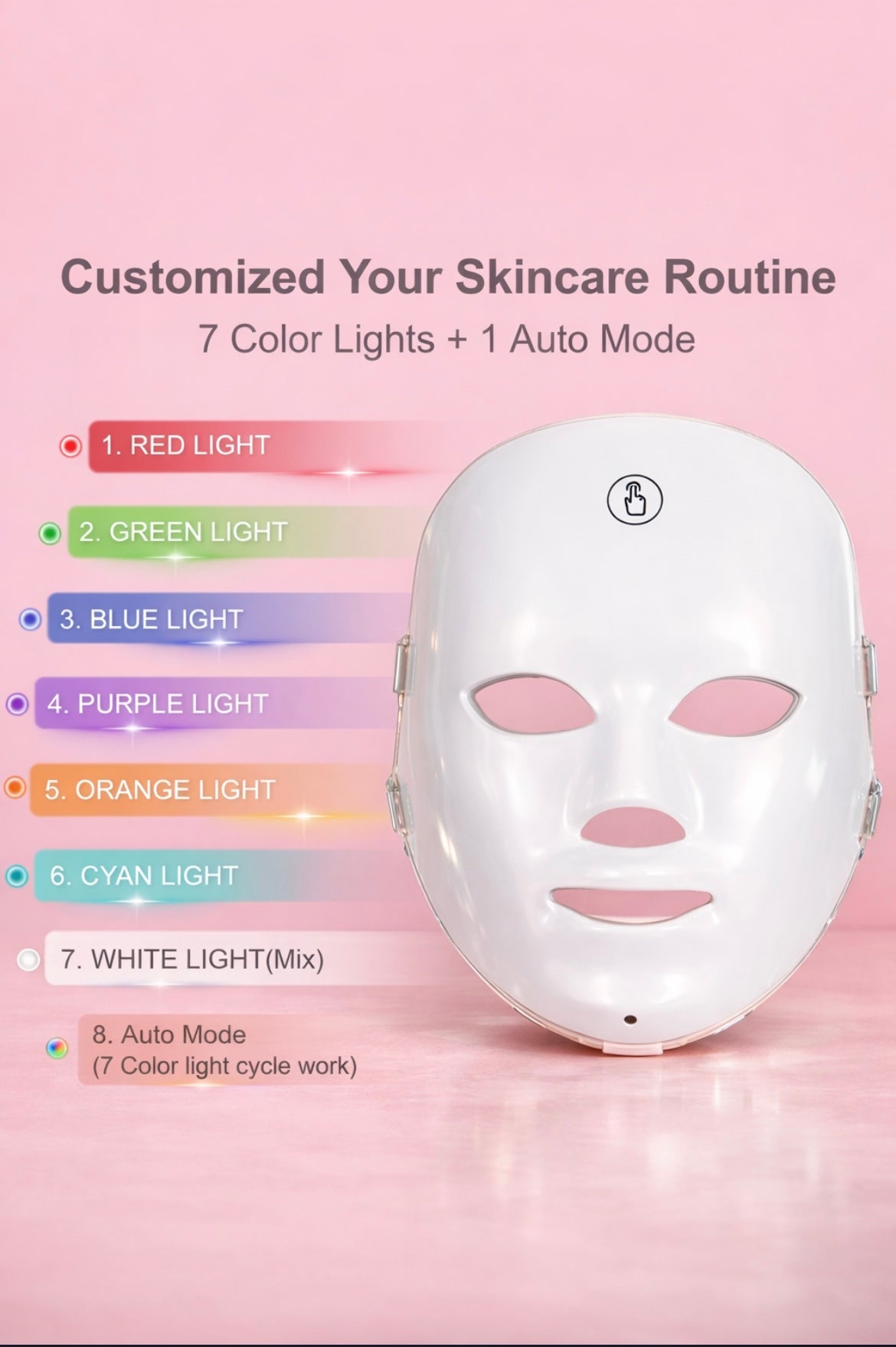 7 Colors Red Light Face Mask Woman, Red Light Mask for Face, Facial Mask Set Skin Beauty Care Tool, Cordless, Ideal Mother'S Day Gift, Comfort