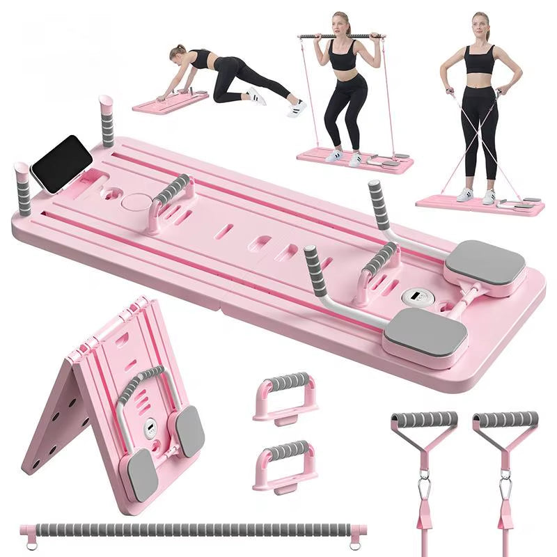 Durable and Portable Multi-Function Pilates Reformer Board Foldable for All Body Workout for Pilates Studios