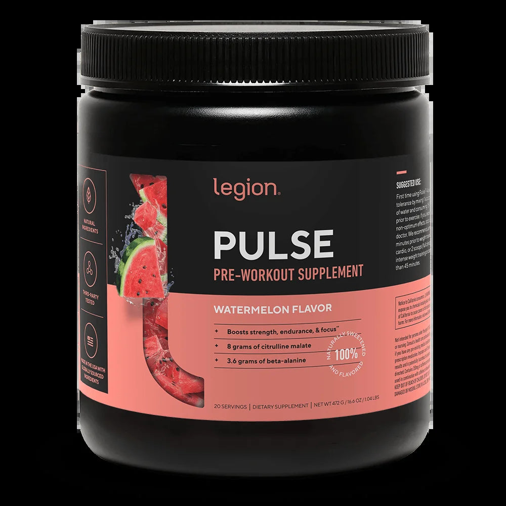 Pulse Pre-Workout Supplement, Pink Lemonade, Naturally Sweetened with No Added Sugar, 350Mg Caffeine, 20 Servings, High Performance Energy & Focus Powder