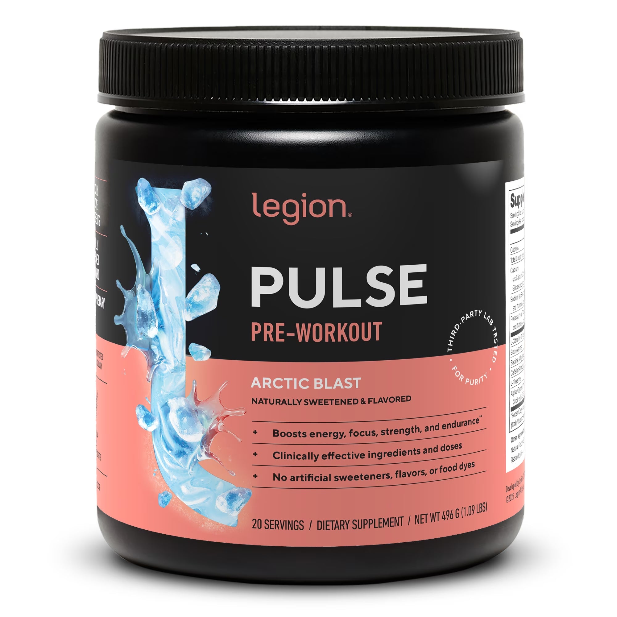 Pulse Pre-Workout Supplement, Pink Lemonade, Naturally Sweetened with No Added Sugar, 350Mg Caffeine, 20 Servings, High Performance Energy & Focus Powder