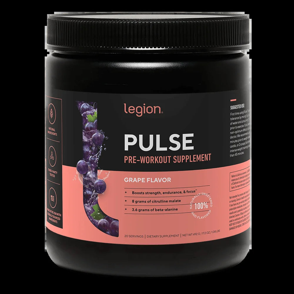 Pulse Pre-Workout Supplement, Pink Lemonade, Naturally Sweetened with No Added Sugar, 350Mg Caffeine, 20 Servings, High Performance Energy & Focus Powder