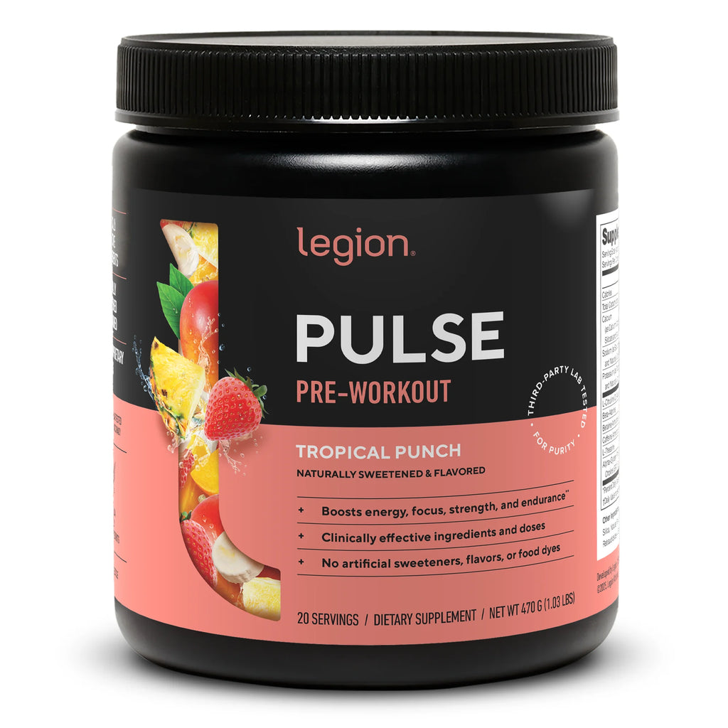 Pulse Pre-Workout Supplement, Pink Lemonade, Naturally Sweetened with No Added Sugar, 350Mg Caffeine, 20 Servings, High Performance Energy & Focus Powder