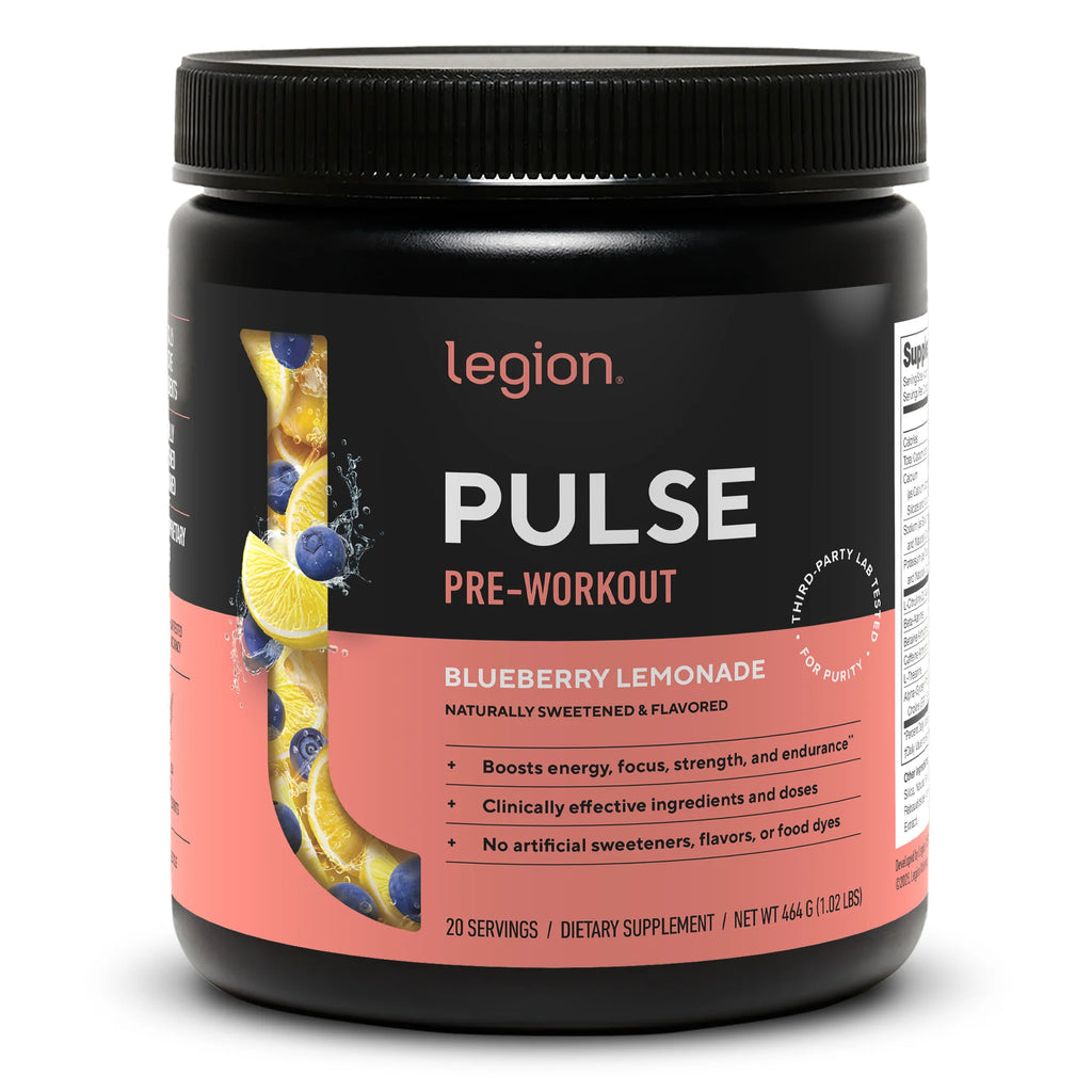 Pulse Pre-Workout Supplement, Pink Lemonade, Naturally Sweetened with No Added Sugar, 350Mg Caffeine, 20 Servings, High Performance Energy & Focus Powder