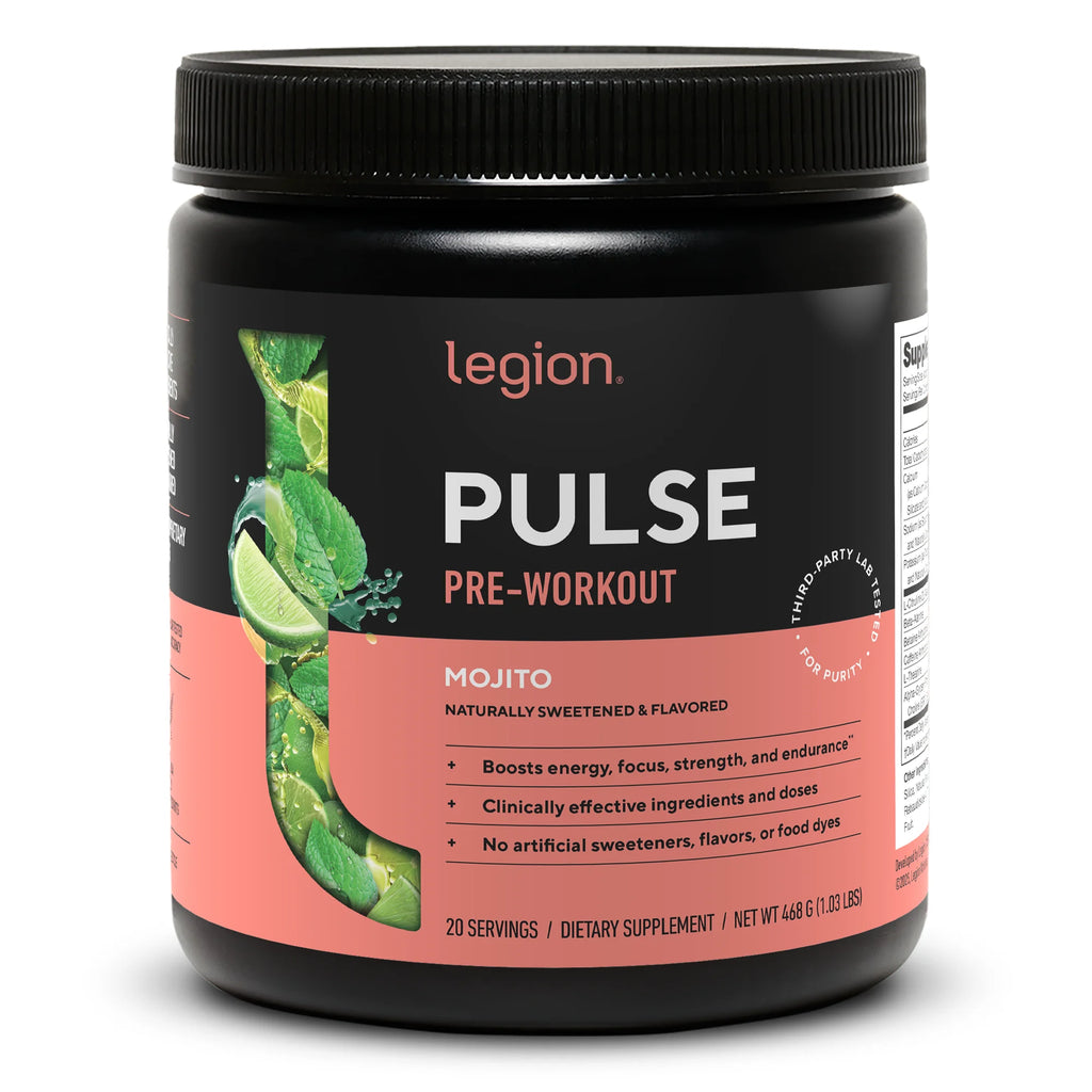 Pulse Pre-Workout Supplement, Pink Lemonade, Naturally Sweetened with No Added Sugar, 350Mg Caffeine, 20 Servings, High Performance Energy & Focus Powder