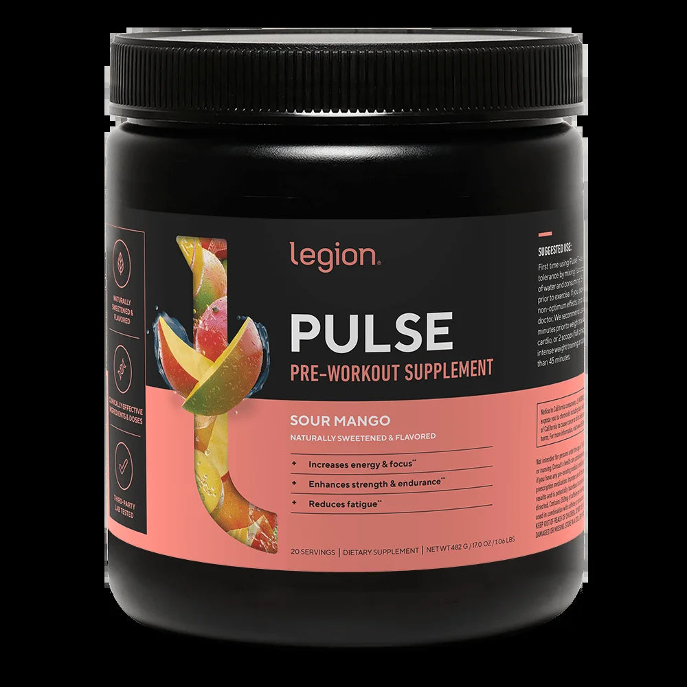 Pulse Pre-Workout Supplement, Pink Lemonade, Naturally Sweetened with No Added Sugar, 350Mg Caffeine, 20 Servings, High Performance Energy & Focus Powder