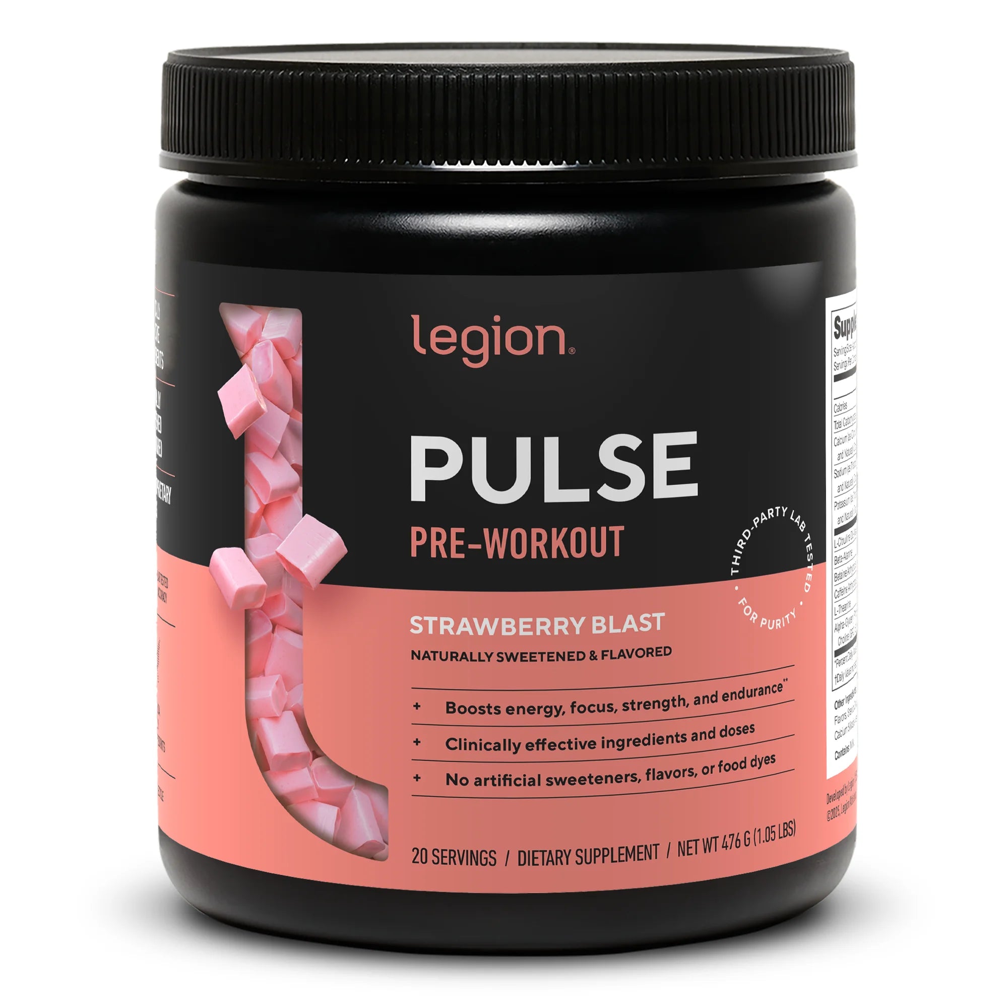 Pulse Pre-Workout Supplement, Pink Lemonade, Naturally Sweetened with No Added Sugar, 350Mg Caffeine, 20 Servings, High Performance Energy & Focus Powder