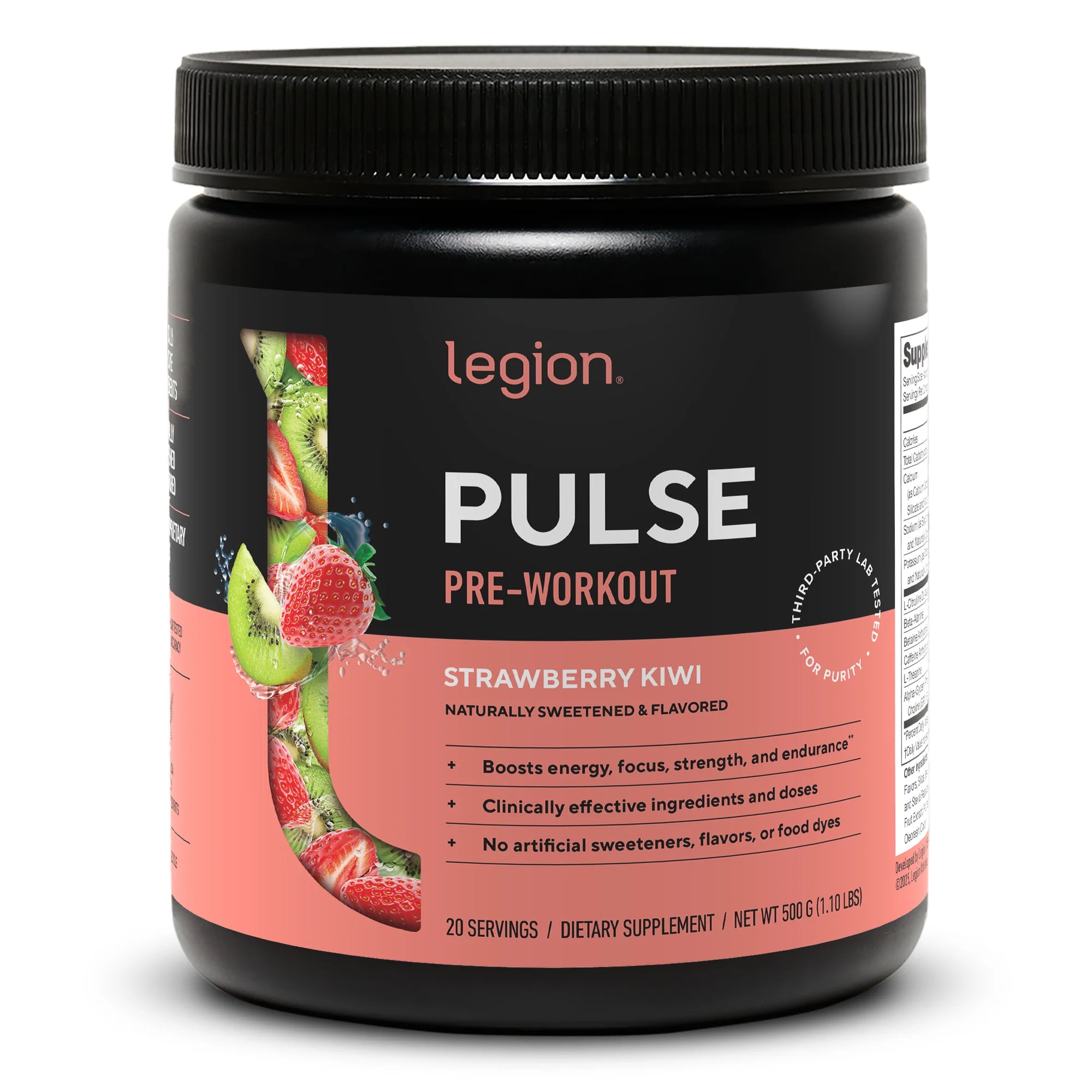 Pulse Pre-Workout Supplement, Pink Lemonade, Naturally Sweetened with No Added Sugar, 350Mg Caffeine, 20 Servings, High Performance Energy & Focus Powder