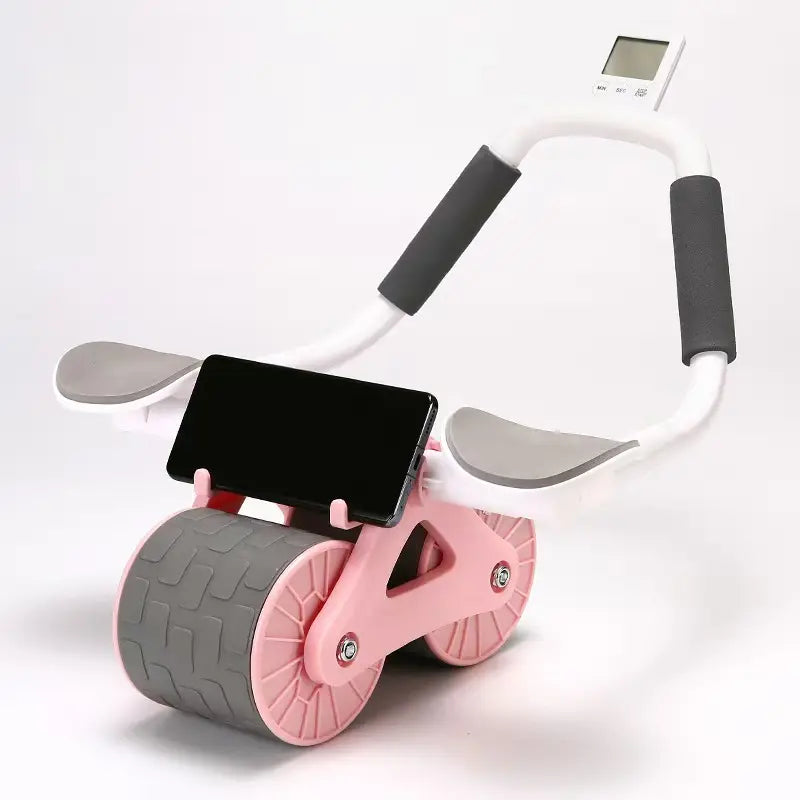 Ab Roller Wheel，With Timer Automatic Rebound Abdominal Wheel，Elbow Support Abs Roller Wheel Core Exercise Equipment